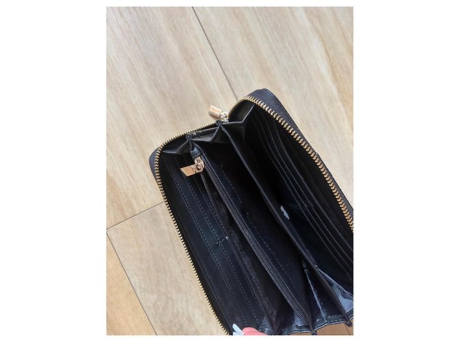 Guess Black Leather Zip-Around Wallet - view 2