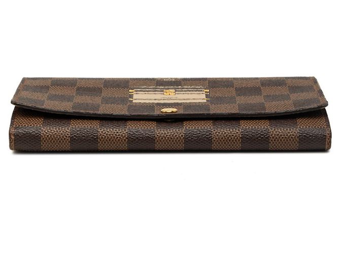 Louis Vuitton Damier Portefeuille Sarah Long Wallet Marrone - vista 3