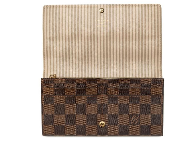 Louis Vuitton Damier Portefeuille Sarah Long Wallet Marrone - vista 4
