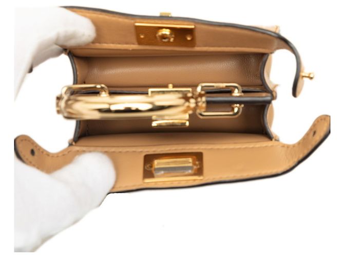 Borsa Fendi Peekaboo I.U Micro Beige - vista 4