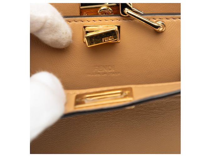 Borsa Fendi Peekaboo I.U Micro Beige - vista 6