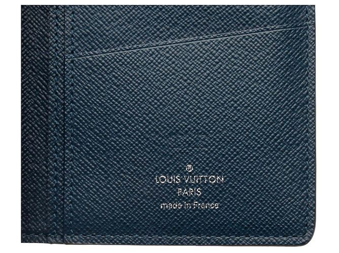 Louis Vuitton Taiga Portefeuille Brazza Long Wallet Blu navy - vista 7