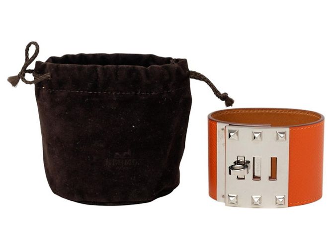 Hermès Bracciale Hermes Kelly Dog Extreme Argento Arancione - view 7