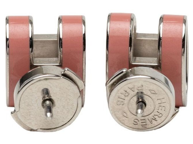 Hermès Brincos Hermes Mini Pop H Stud Prata Rosa - vista 2