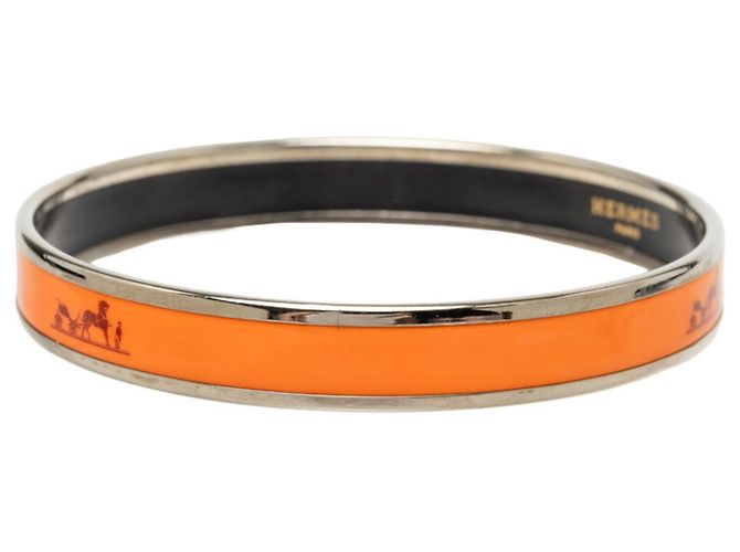 Brazalete Hermès Email PM Caleche Plata Naranja - vista 2