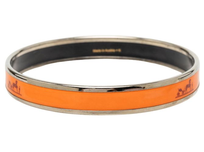 Brazalete Hermès Email PM Caleche Plata Naranja - vista 3