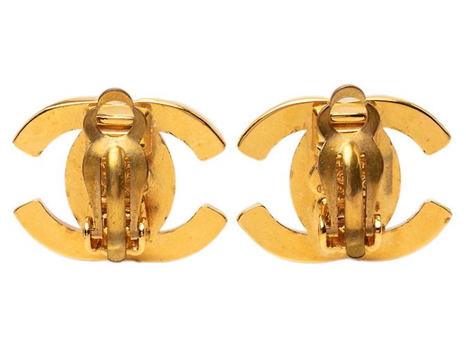 Orecchini a clip vintage Chanel Coco Mark Turnlock D'oro - vista 2