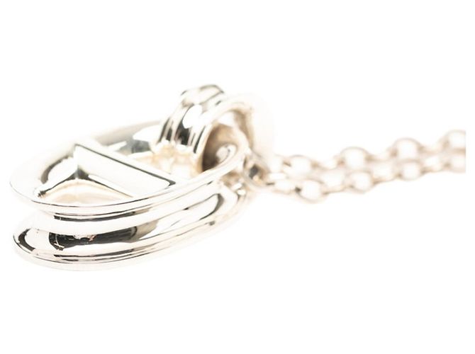 Hermès Collana con ciondolo a catena Hermes Reponse Large LG Argento - vista 5