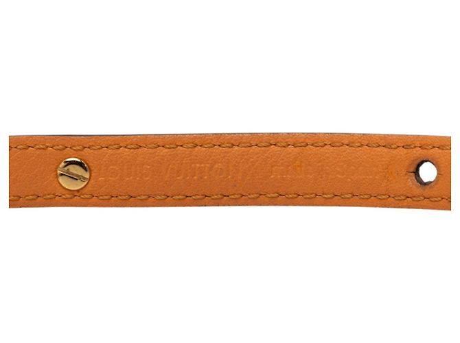 Bracciale in pelle con charm Louis Vuitton Marrone - vista 4
