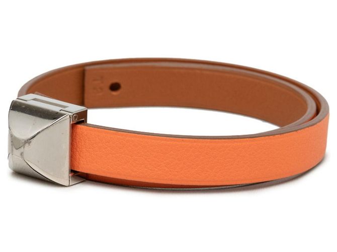 Hermès Bracciale Hermes Medor Infini Double Tour Argento Arancione - vista 2