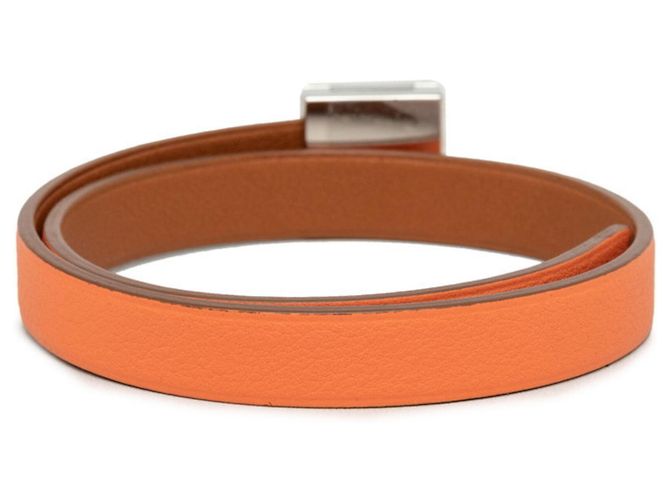 Hermès Bracciale Hermes Medor Infini Double Tour Argento Arancione - vista 3