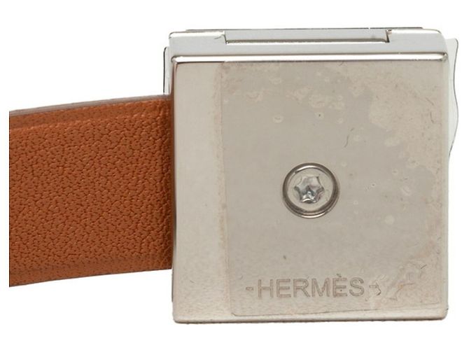 Hermès Bracciale Hermes Medor Infini Double Tour Argento Arancione - vista 6