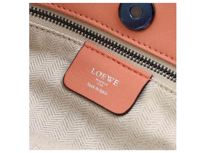 Borsa a mano/Tote in pelle rosa salmone Loewe - vista 16