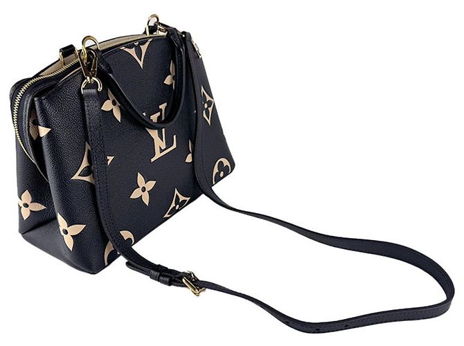 Borsa Louis Vuitton Monogram Empreinte Petit Palais PM Nero Beige Monogramma - vista 10