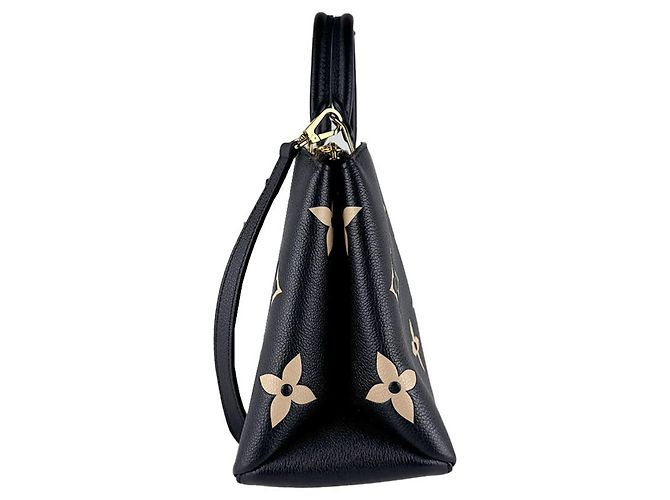 Borsa Louis Vuitton Monogram Empreinte Petit Palais PM Nero Beige Monogramma - vista 2