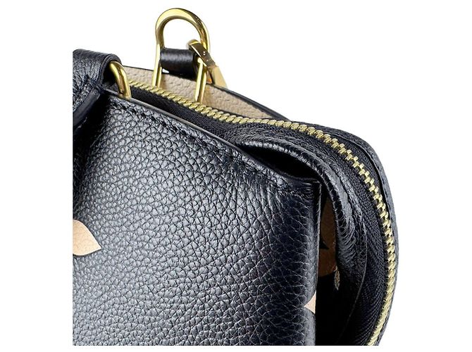 Borsa Louis Vuitton Monogram Empreinte Petit Palais PM Nero Beige Monogramma - vista 5