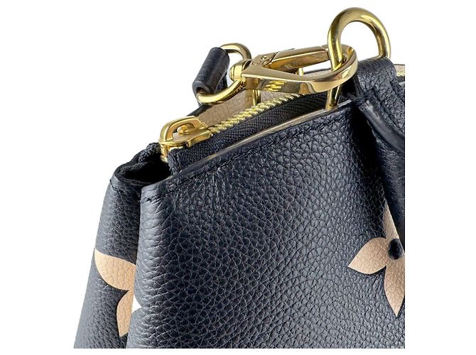 Borsa Louis Vuitton Monogram Empreinte Petit Palais PM Nero Beige Monogramma - vista 6