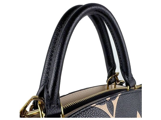 Borsa Louis Vuitton Monogram Empreinte Petit Palais PM Nero Beige Monogramma - vista 9