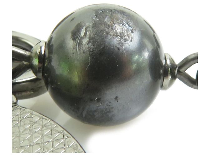 Bracciale con charm Chanel in nero e gunmetal Metallico - vista 7