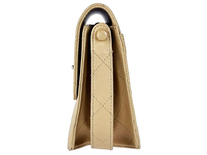 Borsa a tracolla Chanel in pelle beige - vista 2
