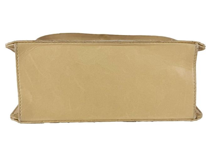 Borsa a tracolla Chanel in pelle beige - vista 4