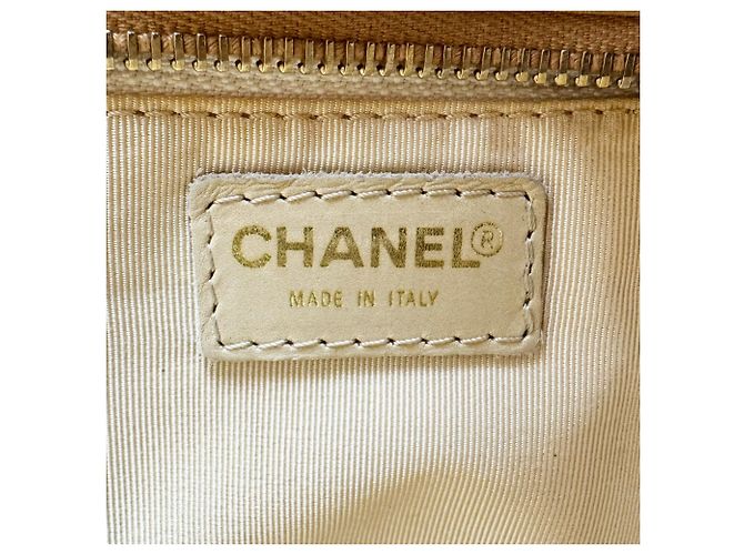 Borsa Tote Chanel in pelle beige - vista 11