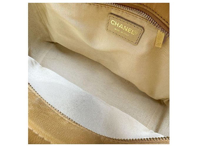 Borsa Tote Chanel in pelle beige - vista 5