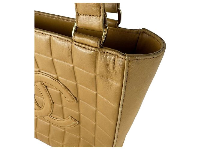 Borsa Tote Chanel in pelle beige - vista 6