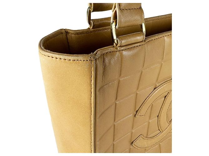 Borsa Tote Chanel in pelle beige - vista 7