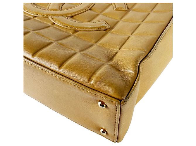 Borsa Tote Chanel in pelle beige - vista 8