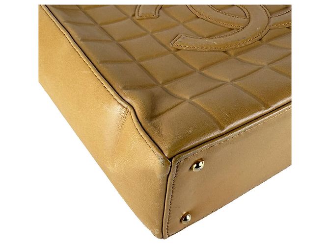 Borsa Tote Chanel in pelle beige - vista 9