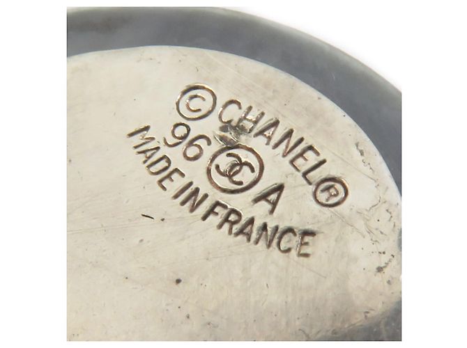 Chanel Clip-Ohrringe Grau und Silber Braun - Ansicht 7