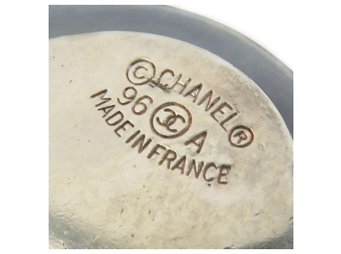Chanel Clip-Ohrringe Grau und Silber Braun - Ansicht 8