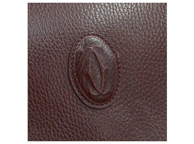 Borsa a tracolla Cartier in pelle bordeaux - vista 10
