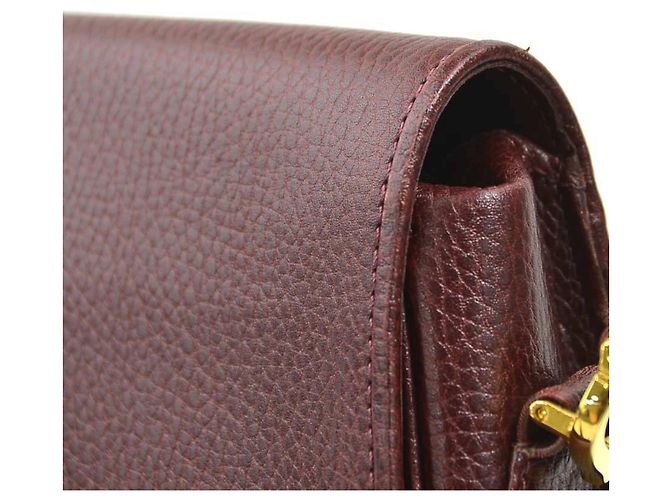 Borsa a tracolla Cartier in pelle bordeaux - vista 12