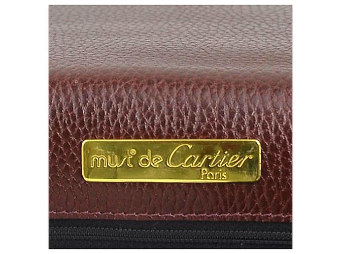 Borsa a tracolla Cartier in pelle bordeaux - vista 16