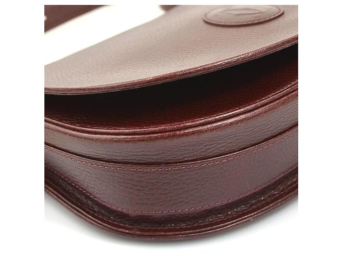 Borsa a tracolla Cartier in pelle bordeaux - vista 7