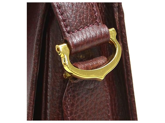 Borsa a tracolla Cartier in pelle bordeaux - vista 9