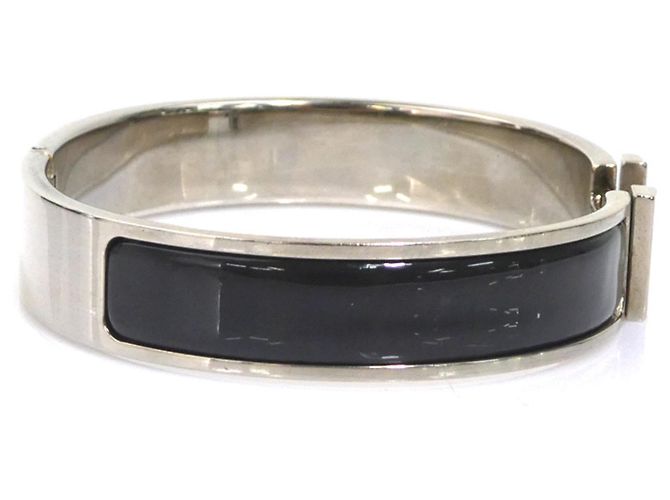 Hermès Pulsera Rígida Hermes Clic Clack Negro Plata - vista 2