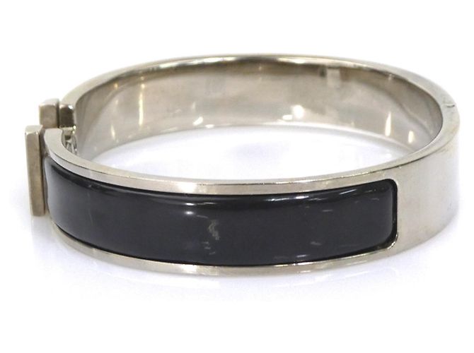 Hermès Pulsera Rígida Hermes Clic Clack Negro Plata - vista 4