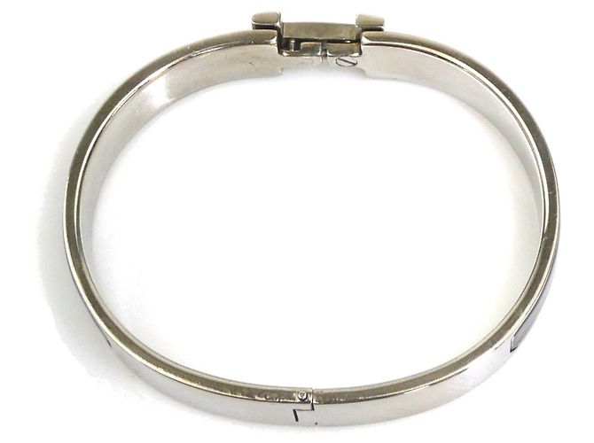 Hermès Pulsera Rígida Hermes Clic Clack Negro Plata - vista 5