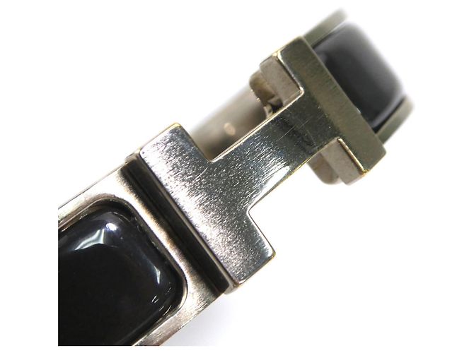 Hermès Pulsera Rígida Hermes Clic Clack Negro Plata - vista 9