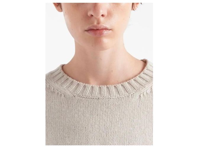 Camisola Prada em lã e cashmere bege - vista 9