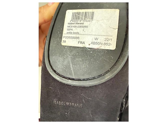 Stivaletti Isabel Marant in camoscio nero con borchie - vista 7