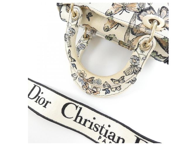 Borsa Christian Dior TOILE DE JOUY MEXICO Bianco Multicolore - vista 7