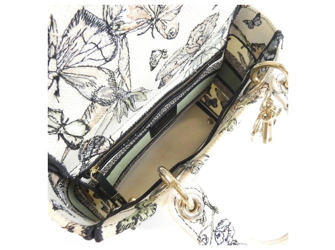 Borsa Christian Dior TOILE DE JOUY MEXICO Bianco Multicolore - vista 9