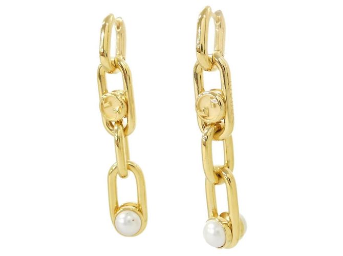 Orecchini a catena Gucci oro e bianco D'oro - vista 2
