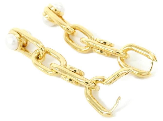 Orecchini a catena Gucci oro e bianco D'oro - vista 4