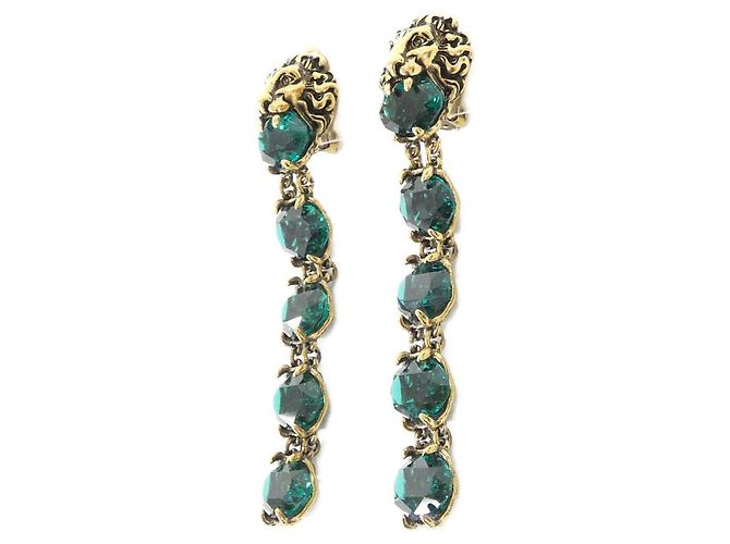 Orecchini a clip Gucci oro e verde D'oro - vista 2