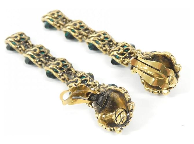 Orecchini a clip Gucci oro e verde D'oro - vista 3